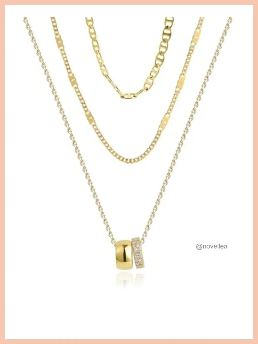 14K Gold Plated Layered Necklace Set with CZ Hypoallergenic Dainty Stackable